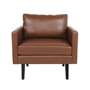 Christopher Knight Home Chandler Faux Leather Club Chair Cognac Brown/Dark Brown - 1 of 4