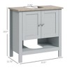 Pedestal Sink Storage Cabinet, Under Sink Cabinet, Bathroom Vanity Cabinet with Adjustable Shelf and Open Bottom Shelf - 3 of 4
