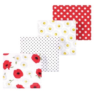 Luvable Friends Little Treasure Flannel Receiving Blankets 4pk - 1 of 2