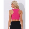 Allegra K Women's Round Neck Sleeveless Party Rhinestone Fringe Crop Tank Tops - 3 of 4