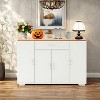 FurnitureR Modern Farmhouse Sideboard Buffet Storage Cabinet, Wooden Coffee Buffet Table with Drawer and Shelves, 43.3" Barn Doors Storage Cabinet - 4 of 4