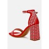 Klebba Pearls Embellished Satin Women Sandals - 3 of 4