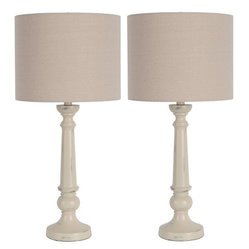 2pk Distressed Lamps Cream - Decor Therapy : Target