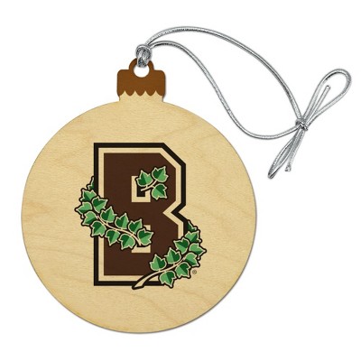 Brown University Secondary Logo Wood Christmas Tree Holiday Ornament