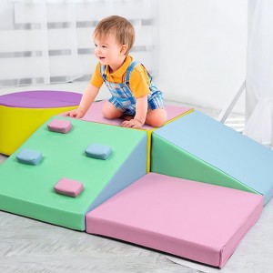 5-Piece Baby Soft Play Set, Indoor Foam Playground for Toddlers, Climbing Crawling Sliding Building Blocks, Montessori Activity Toys - 1 of 4