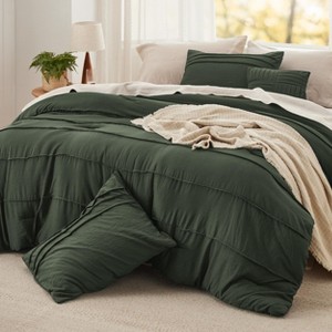 Bedsure Comforter Multi Piece Set Pinch Pleat Bedding OEKO-TEX Certified All Season Soft Cozy Bed Set for Bedroom Home Decor Christmas Gift - 1 of 4