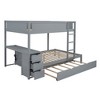 TIRAMISUBEST Twin-Over-Twin/Full-Over-Full Size Bunk Bed with Twin size Trundle, Storage Drawers and Desk, Solid Wood Bunk Bedframe w/ Ladder for Kids - 4 of 4
