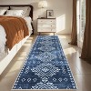 Machine Washable Low Pile Rug - Non-Slip Vintage Geometric Design for Living Room, Bedroom, Dining Room - 3 of 4