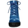 BLISSFUL STEP Women's Round Toe Chunky Heel Lug Sole Lace Up Zipper Combat Boots - 2 of 4