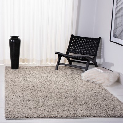 Taupe Hand-knotted Synthetic Shag Rug 9' x 12'