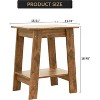 Farmhouse End Table with 2-Tier Storage Shelf - Set of 2 Sturdy Wooden Nightstand for Bedroom, Living Room, Entryway, Space-Saving Bedside Table - 2 of 4