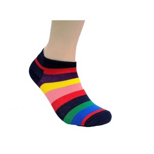 Rainbow Striped Ankle Socks (Women's Sizes, Adult Medium) from the Sock Panda - 1 of 3
