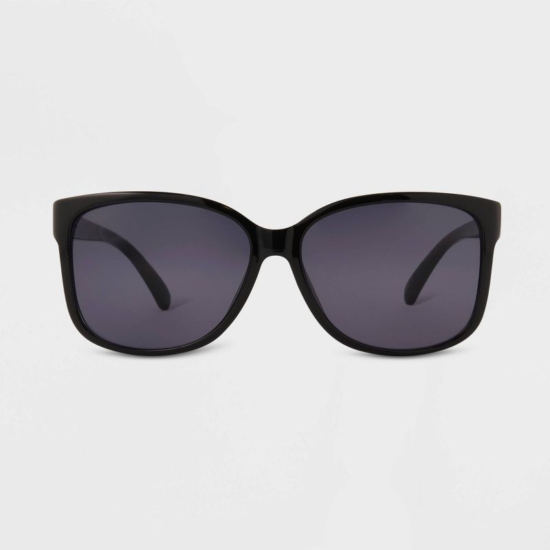 Women&#39;s Shiny Plastic Square Sunglasses - Universal Thread&#8482; Dark Brown, 1 of 3