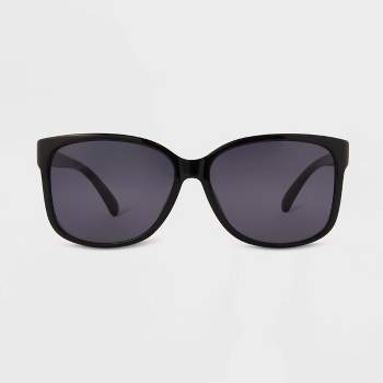 Women's Shiny Plastic Square Sunglasses - Universal Thread™ Dark Brown