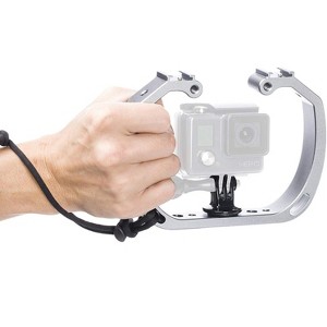 Movo GB-U70 Underwater Diving Rig with Cold Shoe Mounts & Wrist Strap for GoPro and other Waterproof Action Cams - 1 of 4