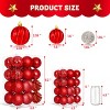 Joyfy 24 Pcs Red Christmas Balls Ornaments Set, Christmas Tree Decorations Indoor, 2.36" Shatterproof Hanging Balls for Tree & Wreath Xmas Decor - 3 of 4