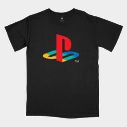 Men's PlayStation Short Sleeve Graphic T-Shirt - Black S: Cotton-Polyester Blend, Crew Neck, Tagless Design