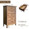 Jojoka Farmhouse 5-Drawer Dresser,44.8" Tall Wood Chest of Drawers with Natural Texture for Living Room - 2 of 4