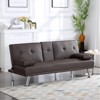 AndMakers 66.1 in. Faux Leather Twin Size Sofa Bed - 2 of 4