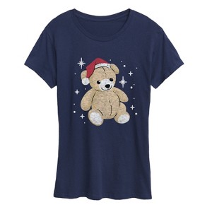 Women's - Instant Message - Christmas Teddy Bear Short Sleeve Graphic T-Shirt - 1 of 4