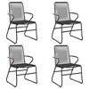 vidaXL Patio Dining Set Conversation Set with Coffee Table Black PVC Rattan - 55.1" Table Length 4 Items - 4 of 4