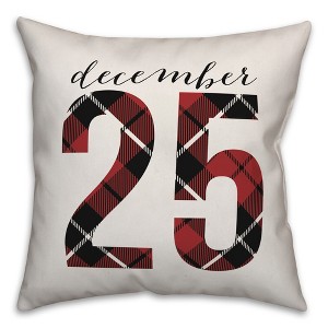 Creative Products December 25 Farmhouse Plaid 20x20 Indoor / Outdoor Pillow - 1 of 2