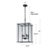 LLHZSY Ultra-White Clear Glass Ceiling Chandelier 4-Light Fixture 15 9/10" - Black - 3 of 4