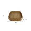 HomeRoots 11" Natural Square Bamboo Handmade Serving Tray - 3 of 4