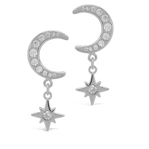 SHINE by Sterling Forever Crescent & Star Drop Studs - 1 of 2