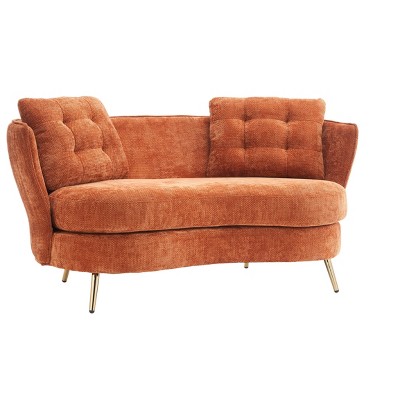 NicBex 64.2 Inch Polyester Loveseat Sofa,2-Seat Upholstered Sofa with Metal Legs  for Living Room,Small Space,Office,Apartment