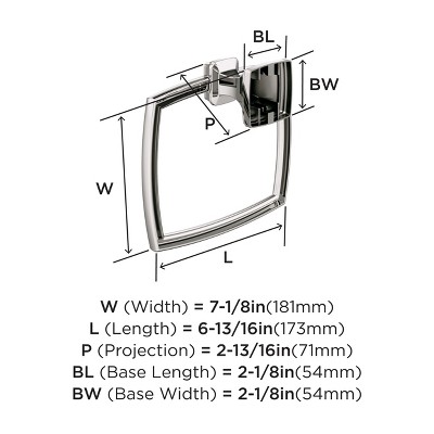 Polished Nickel Wall Mounted Towel Ring