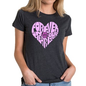 LA Pop Art Forever In Our Hearts - Women's Premium Blend Word Art T-Shirt - 1 of 4