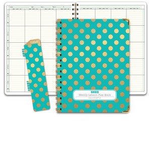 Elan Publishing Company W208FT -23 Fashion Teacher Planner Set - GOLD DOTS TURQUOISE - 1 of 4