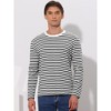 Lars Amadeus Men's Casual Striped Crew Neck Long Sleeve Pullover T-Shirt - 2 of 4