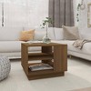 Coffee Table Brown Oak 21.7"x21.7"x16.9" Engineered Wood - 2 of 4