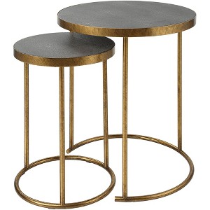 Uttermost Aragon 19.5" Wide Gold and Brass Nesting Tables Set of 2 - 1 of 1