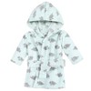 Hudson Baby Infant Boys 2Pc Plush Animal Face Bathrobe, Triceratops Handsome Bear, 0-9 Months - 2 of 3