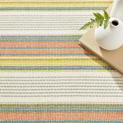 Handwoven Multicolor Stripe Cotton Rug, 2' x 3'