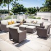 Buenhomino 6-Piece Outdoor Set – 2 Sofas, 2 Swivel Chairs & 2 Ottomans, Handwoven Wicker, Weather-Resistant Cushions for Patio - 2 of 4