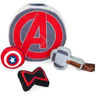 ZippyPaws Burrow Puzzle Plush Dog Toy, Interactive Squeaky Toy for Enrichment, Marvel Avengers Icons