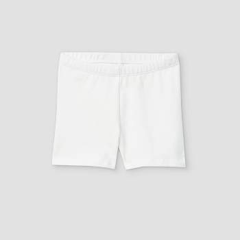 Little Kids' Lace Trim Denim Shorts in Light Wash/white