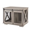 Racxily Farmhouse Dog Cage Crate Furniture with Sliding Barn Door, Wooden Dogs Kennel End Table w/ Flip-top Plate Dog House, Detachable Divide - 3 of 4