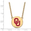 Black Bow Jewelry 14k Yellow Gold Plated Sterling Silver Oklahoma Sooners NCAA Necklace 18 Inch - 3 of 4