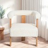 28"W Barrel Accent Chair, Upholstered Arm Chairs Dining Chairs for Kitchen Living Room Bedroom, White -Merax - image 2 of 4