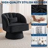 Modern Swivel Barrel Accent Chair, 360° Upholstered Armchair with Striped Backrest & Plush Padding(Set of 2) - 2 of 4