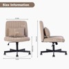 CAVINAS Linen Criss Cross Chair with Memory Foam Seat,Armless Office Chair with Adjustable Height,Swivel Desk Chair for Home Office and Study - 2 of 4