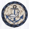Earth Rugs Coastal Pelican on Anchor Printed Coaster – 5"x5" Braided Jute, Nautical Beach House Accent - 2 of 3