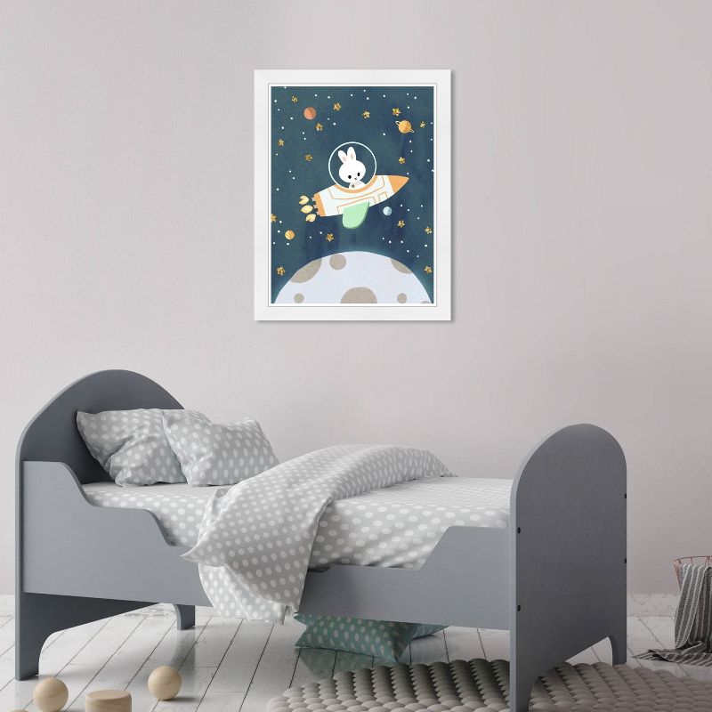 13&#34; x 19&#34; Space Bunny Framed Wall Art Blue - Olivia&#39;s Easel, 6 of 7