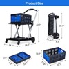 2-Tier Folding Grocery Cart with Wheels | Lightweight Rolling Utility Cart for Seniors, Foldable for Shopping, Market, Laundry & Home - 3 of 4