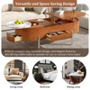 ALEXOUN 47.2’’ Oval Coffee Table with Marble-Patterned Rotating Tray,Hidden Storage & Easy Assembly - for Living Room,Home Office & Small Spaces - 3 of 4